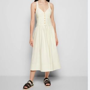 Gorgeous $495 Proenza Schouler White Label Cotton Canvas Midi Dress nwot